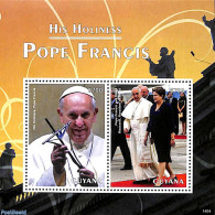 Guyana 2014 Pope Francis 2v M/s, Mint NH, History - Religion - Politicians - Pope - Pausen
