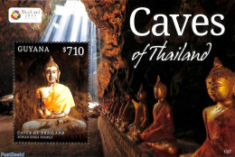 Guyana 2013 Caves Of Thailand S/s, Mint NH, History - Religion - Geology - Religion - Art - Sculpture - Beeldhouwkunst