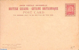 Guyana 1892 Reply Paid Postcard 2/2c, Unused Postal Stationary, Transport - Ships And Boats - Schiffe