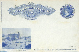 Uruguay 1901 Illustrated Postcard 2c, Plaza Cagancha, Unused Postal Stationary - Uruguay