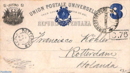 Peru 1893 Postcard To Holland, Used Postal Stationary - Autres & Non Classés