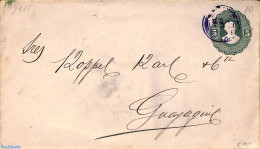 Ecuador 1899 Envelope 5c, To Guayaguil, Used Postal Stationary - Equateur