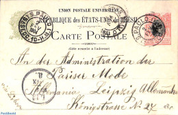 Brazil 1904 Postcard 100r To Germany, Used Postal Stationary - Storia Postale
