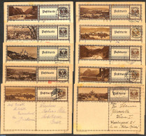 Austria 1930 Lot With 10 Used Illustrated Postcards, Used Postal Stationary - Brieven En Documenten