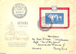 Switzerland 1951 LUNABA S/s On Cover To Belgium , Postal History, Philately - Brieven En Documenten
