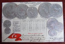 Cpa Représentation Monnaies Pays ; La Turquie - Münzen (Abb.)