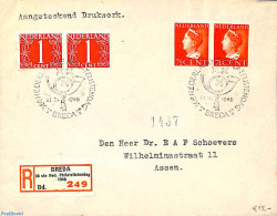 Netherlands, Fdc Stamp Day 1948 Registered Post 36ste Ned. Philatelistendag, Postal History - Sonstige & Ohne Zuordnung