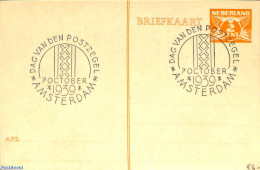 Netherlands, Fdc Stamp Day 1939 Postcard 2c, Stamp Day, Used Postal Stationary, Stamp Day - Journée Du Timbre