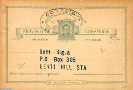 Cape Verde 1898 Postcard 30R, Used Postal Stationary - Kap Verde