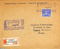 Netherlands, Fdc Stamp Day 1946 Registered Letter 34e Ned. Philatelistendag , Postal History - Sonstige & Ohne Zuordnung