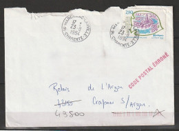 2885 Yv Sur Lettre  Avec "code Postal érroné" De Marcillac-Lanville 16 (Charente) Pour Crapone S/Arzon 43 (Ht-Loire) - Brieven En Documenten