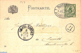 Germany, Bayern 1896 Postcard 5pf, Nürnberg Landesaustellung, Used Postal Stationary - Altri & Non Classificati