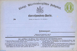 Germany, Wurtemberg 1871 Postcard 1Kr, Unused Postal Stationary - Altri & Non Classificati