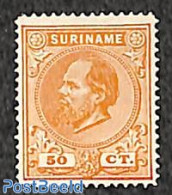 Suriname, Colony 1875 50c, Perf. 14, Large Holes, Stamp Out Of Set, Unused (hinged) - Other & Unclassified