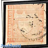 Peru 1871 5c Light Dull Red, Used, Used Stamps, Transport - Railways - Trains