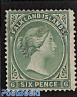 Falkland Islands 1878 6d, Green, Stamp Out Of Set, Unused (hinged) - Autres & Non Classés