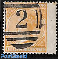 Bermuda 1865 3d, Perf. 12.5, Used, Sidewing, Used Stamps - Bermuda
