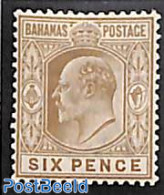 Bahamas 1902 6d, WM CA-crown, Stamp Out Of Set, Unused (hinged) - Autres & Non Classés