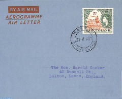 Basutoland 1961 Aerogramme 5c To UK, Used Postal Stationary - Sonstige & Ohne Zuordnung