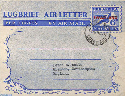 Eswatini/Swaziland 1951 Aerogramme 6d To England, Used Postal Stationary - Swaziland (1968-...)