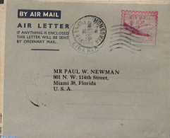 Liberia 1949 Aerogramme 10c To USA, Used Postal Stationary, Transport - Aircraft & Aviation - Vliegtuigen