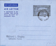 Sierra Leone 1951 Aerogramme 6d Type I (line Meets O), Used Postal Stationary - Autres & Non Classés