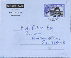 Sierra Leone 1956 Aerogramme 6d To England, Used Postal Stationary - Altri & Non Classificati
