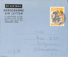 Gold Coast 1954 Aerogramme 6d To USA, Used Postal Stationary - Sonstige & Ohne Zuordnung