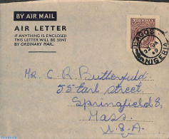 Nigeria 1948 Aerogramme 6d To USA, Used Postal Stationary - Altri & Non Classificati