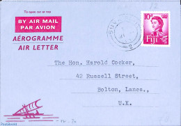 Fiji 1958 Aerogramme 10d To UK, Used Postal Stationary - Altri & Non Classificati