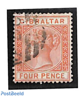 Gibraltar 1886 4d, Used, Used Stamps - Gibraltar