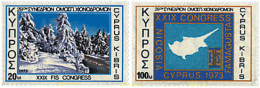 71718 MNH CHIPRE 1973 29 CONGRESO DE LA FEDERACION INTERNACIONAL DE ESQUI - Chypre (...-1960)