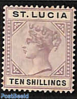 Saint Lucia 1886 10sh, Stamp Out Of Set, Unused (hinged) - St.Lucie (1979-...)