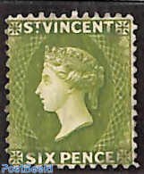 Saint Vincent 1882 6d, WM CA-crown, Stamp Out Of Set, Unused (hinged) - St.Vincent (1979-...)