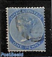 Jamaica 1860 1d WM Pineapple, Used, Used Stamps - Jamaique (1962-...)
