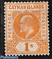 Cayman Islands 1905 1sh, WM Multiple CA-Crown, Stamp Out Of Set, Unused (hinged) - Cayman (Isole)