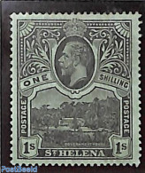 Saint Helena 1912 1sh, Stamp Out Of Set, Unused (hinged) - St. Helena