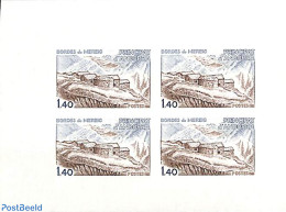 Andorra, French Post 1981 Architecture 1v, Imperforated Block M/s With 4 Stamps, Mint NH - Nuevos