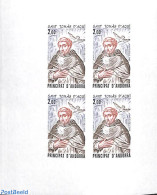 Andorra, French Post 1982 St Thomas Of Aquino 1v, Imperforated Block M/s With 4 Stamps, Mint NH, Nature - Religion - B.. - Ungebraucht
