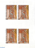 Andorra, French Post 1985 Religious Art 1v, Imperforated Block M/s With 4 Stamps, Mint NH, Religion - Religion - Art -.. - Nuevos