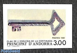 Andorra, French Post 1987 Church Key 1v, Imperforated, Mint NH, Religion - Churches, Temples, Mosques, Synagogues - Ongebruikt