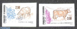 Andorra, French Post 1991 Nature 2v, Imperforated, Mint NH, Nature - Cattle - Ungebraucht
