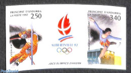 Andorra, French Post 1992 Olympic Winter Games 2v+tab [:T:], Imperforated, Mint NH, Sport - Olympic Winter Games - Ska.. - Neufs