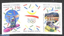 Andorra, French Post 1992 Olympic Games 2v+tab [:T:], Imperforated, Mint NH, Sport - Kayaks & Rowing - Olympic Games -.. - Ungebraucht