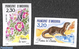 Andorra, French Post 1990 Nature 2v, Imperforated, Mint NH, Health - Nature - Flowers & Plants - Corona/Covid19 - Ungebraucht