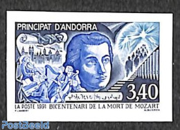 Andorra, French Post 1991 Mozart 1v, Imperforated, Mint NH, Performance Art - Amadeus Mozart - Music - Art - Composers - Ungebraucht