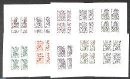 Andorra, French Post 1985 Postage Due, Wild Berries 10v, Imperforated Blocks Of 4 M/s, Mint NH, Nature - Fruit - Autres & Non Classés