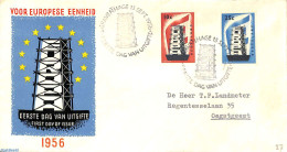 Netherlands 1956 Europa 2v, FDC, Typed Address, Open Flap, First Day Cover, History - Europa (cept) - Briefe U. Dokumente