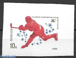 Russia, Soviet Union 1980 Imperforated, Stamp Out Set., Mint NH, Sport - Ice Hockey - Nuevos