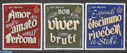 San Marino 2021 Dante Alighieri 3v, Mint NH, Art - Authors - Unused Stamps